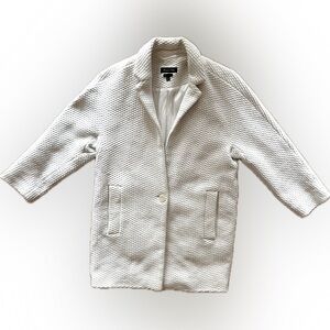 Massimo Dutti Cotton Overcoat Basket
Weave Single Button Womens SMALL